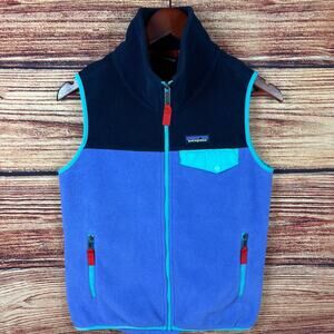 Patagonia Synchilla Fleece Navy Blue & Periwinkle Color Block Vest